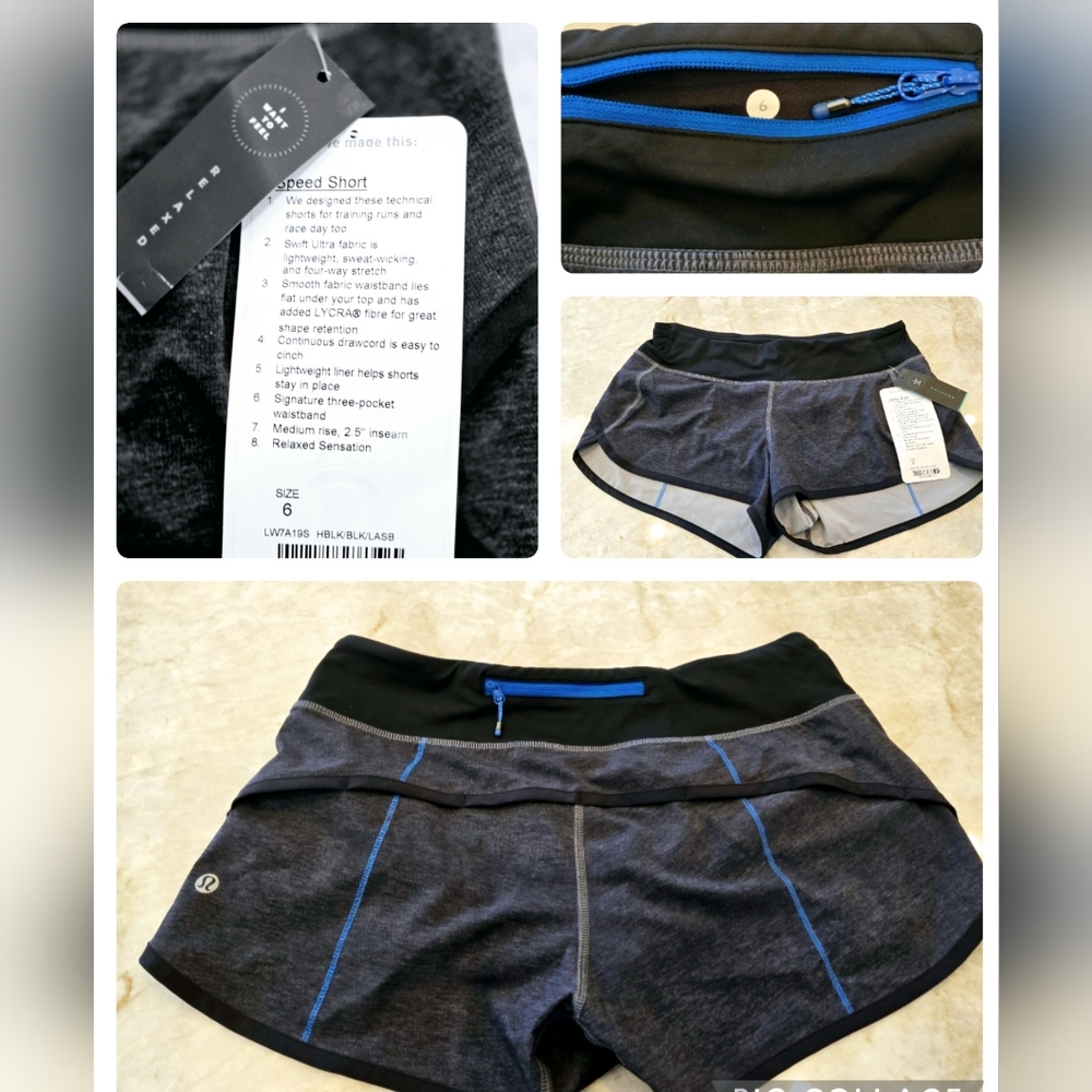 Lululemon speed up short 2.5" NWT